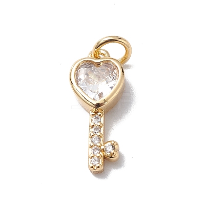 Brass Cubic Zirconia Pendants X-KK-E003-12G-1