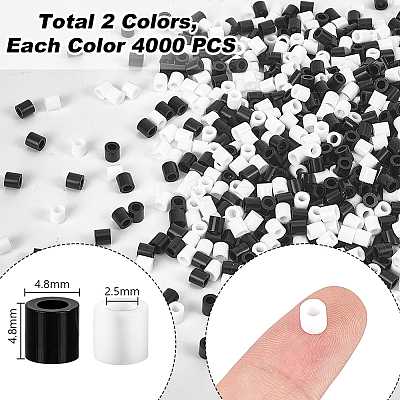 8000Pcs 2 Colors Plastic DIY Melty Beads Fuse Beads DIY-GA0009-56-1