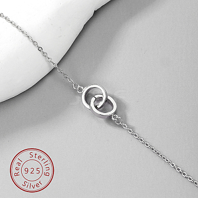 Interlocking Rings 925 Sterling Silver Link Bracelets MA5279-2-1