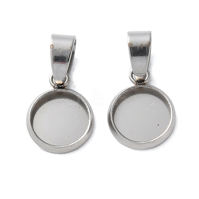 304 Stainless Steel Pendant Cabochon Settings STAS-L282-010P-02-1