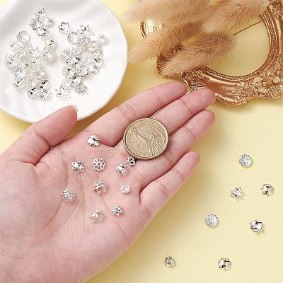 100Pcs 10 Styles Brass Bead Caps KK-CJ0002-07-1