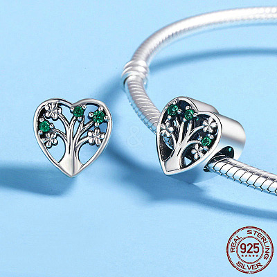 925 Sterling Silver European Beads STER-FF0009-08AS-11-1