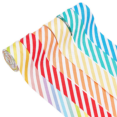 12M 6 Colors Cotton Stripe Ribbon OCOR-FG0003-24-1