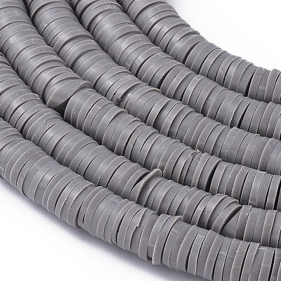 Flat Round Handmade Polymer Clay Beads CLAY-R067-6.0mm-40-1