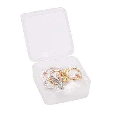 8Pcs 4 Colors Brass Clip-on Hoop Earring Converters Findings KK-ZZ0001-12-1