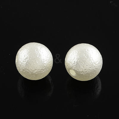 ABS Plastic Imitation Pearl Round Beads X-SACR-Q105-26B-1