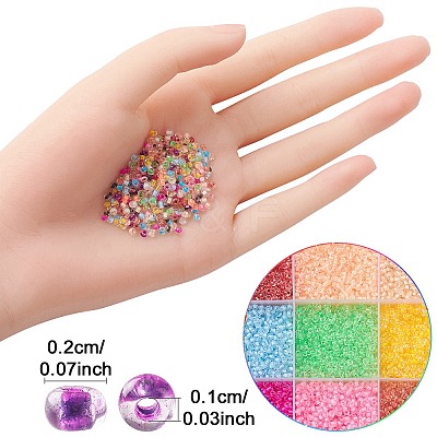 182G 14 Colors Transparent 8/0 Glass Seed Beads SEED-YW0002-44-1