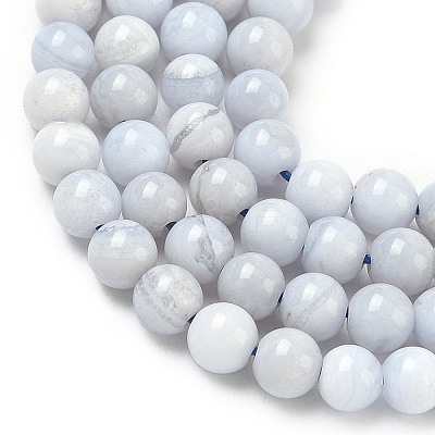 Natural Blue Lace Agate Beads Strands G-G344-A06-4mm-1