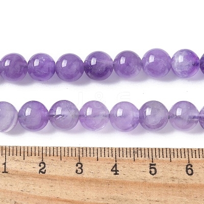 Natural Amethyst Beads Strands X-G-M445-8MM-01A-1