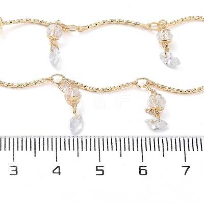 Handmade Brass Curved Bar Link Chains KK-F871-53G-1