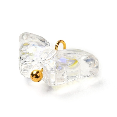 Electroplate Transparent Glass Pendants PALLOY-JF00903-1