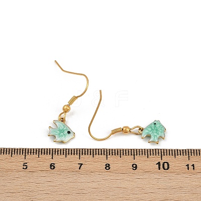 Ocean Series 304 Stainless Steel Enamel Dangle Earrings EJEW-K017-01H-G-1