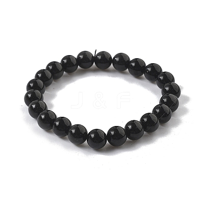 Natural Obsidian Stretch Beaded Bracelets G-A185-01A-1