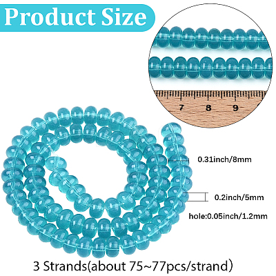 3 Strands Imitation Jade Glass Beads GLAA-PA0001-36B-04-1