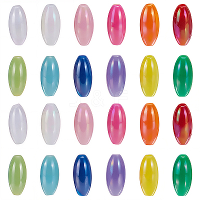 500Pcs 5 Bags UV Plating Opaque Acrylic Beads OACR-SC0002-90-1