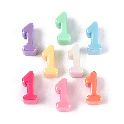 UV Plating Opaque Acrylic European Beads PACR-T017-10A-1