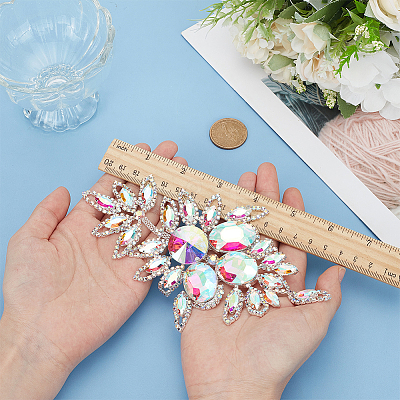 1Pc Brass Rhinestone Appliques DIY-FG0005-52A-1
