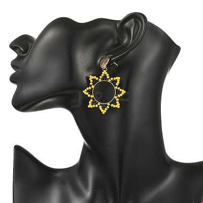 Brass Dangle Stud Earrings for Women EJEW-MZ00758-1