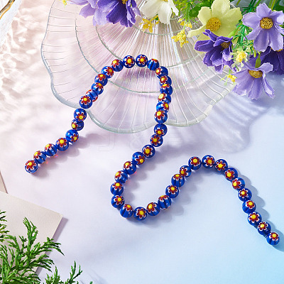 1Strand Round Millefiori Glass Beads Strands LK-TADJ0001-01B-1