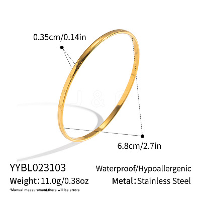3.5MM 304 Stainless Steel Vintage Textured Round Bangles for Women GG7668-5-1