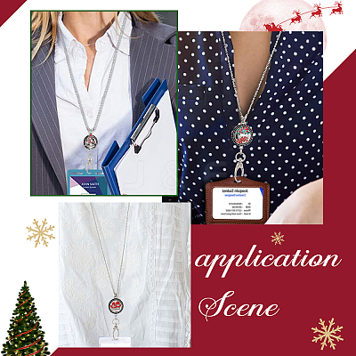 DIY Interchangeable Christmas Office Lanyard ID Badge Holder Necklace Making Kit DIY-SC0022-03-1