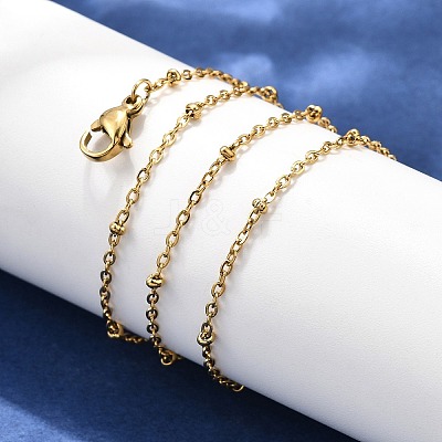 304 Stainless Steel Cable Chain Necklaces LS-NJEW-P147-06G-1
