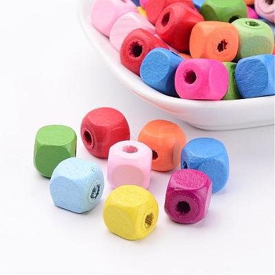Dyed Natural Wood Beads X-WOOD-R249-063-1