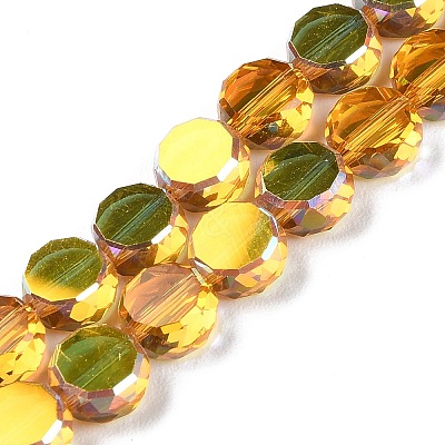 Transparent Electroplate Glass Beads Strands GLAA-Q099-D01-05-1