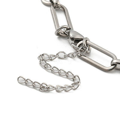 Non-Tarnish 304 Stainless Steel Oval Link Chains Bracelets for Men & Women BJEW-D042-21P-1