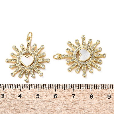 Brass Micro Pave Cubic Zirconia Pendants KK-U070-27G-1