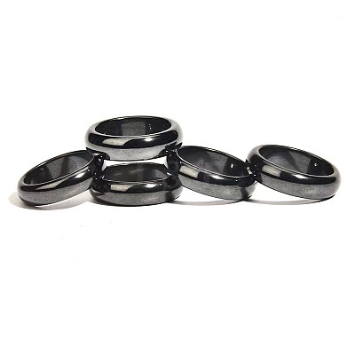 Dyed & Heated Black Agate Finger Rings IK0879-4-1