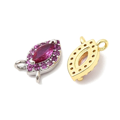 Brass Micro Pave Cubic Zirconia Horse Eye Charms KK-F929-05-1
