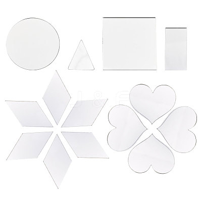 240Pcs 6 Styles Glass Mirror AJEW-GL0001-58-1