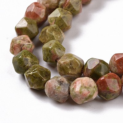 Natural Unakite Beads Strands G-G990-B02-1