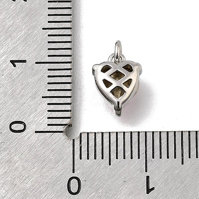 Heart Brass with Glass Charms KK-G525-07P-1