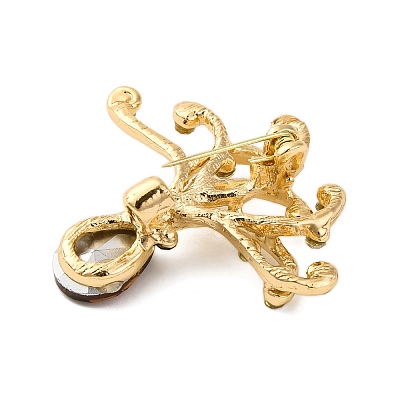 Sea Animal Alloy Colorful Rhinestone Brooches JEWB-I034-36G-1