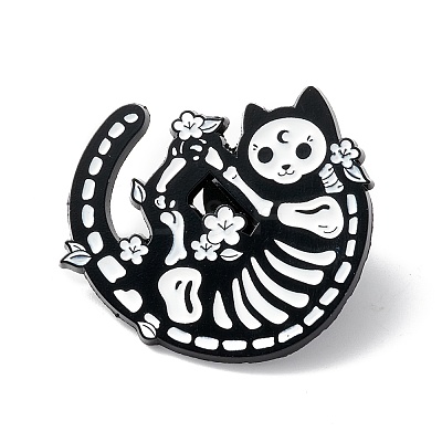 Skeleton Cat Enamel Pin ENAM-K053-49-1
