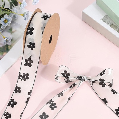 1Roll Printed Polyester Chiffon Ribbons OCOR-CY0002-35D-1