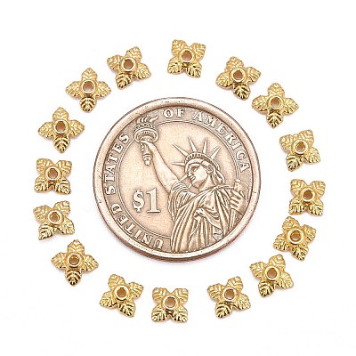 Tibetan Style Alloy Bead Caps TIBEB-Q018-G-FF-1