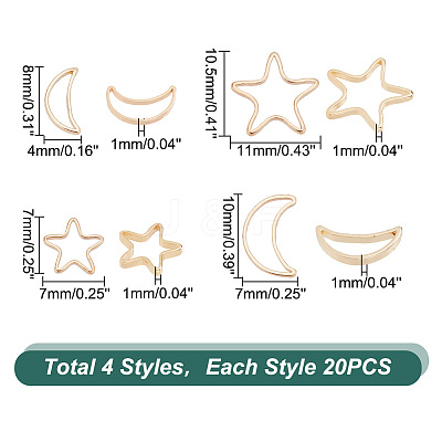80Pcs 4 Style Brass Linking Rings KK-PH0010-30-1