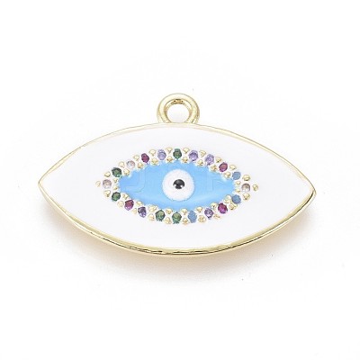 Golden Plated Brass Micro Pave Colorful Cubic Zirconia Pendants KK-F807-25-G-1