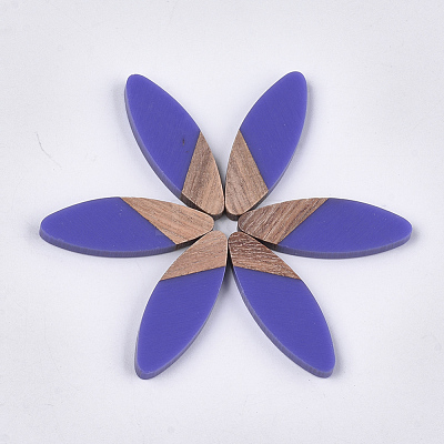 Resin & Walnut Wood Cabochons RESI-S358-88D-1
