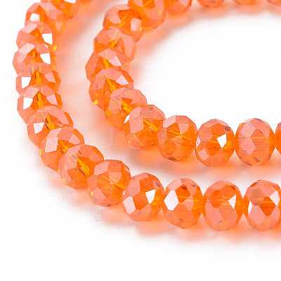Electroplate Glass Beads Strands X-EGLA-A034-T8mm-A23-1