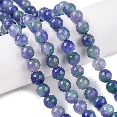 Dyed Natural White Jade Beads Strands G-T138-8mm-210-11-1