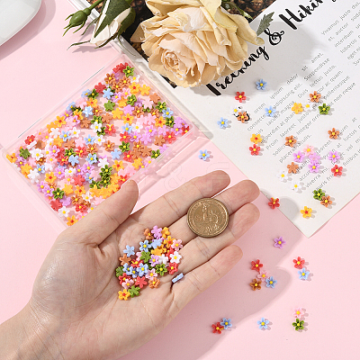 240Pcs 8 Colors Sakura Resin Cabochons FIND-SC0019-68-1