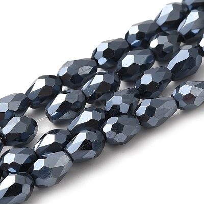 Electroplate Glass Beads Strands EGLA-D017-7x5mm-2-1