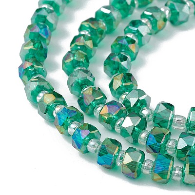 Transparent Electroplate Glass Beads Strands EGLA-F153-AB05-1