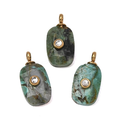 Natural African Turquoise(Jasper) Faceted Pendants GG-CBA38A9-03G-01-1