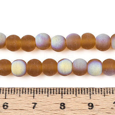 Frosted Transparent Glass Beads Strands GLAA-T032-T6mm-MBB23-1