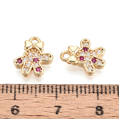 Brass Micro Pave Cubic Zirconia Charms KK-N263-147C-G-1